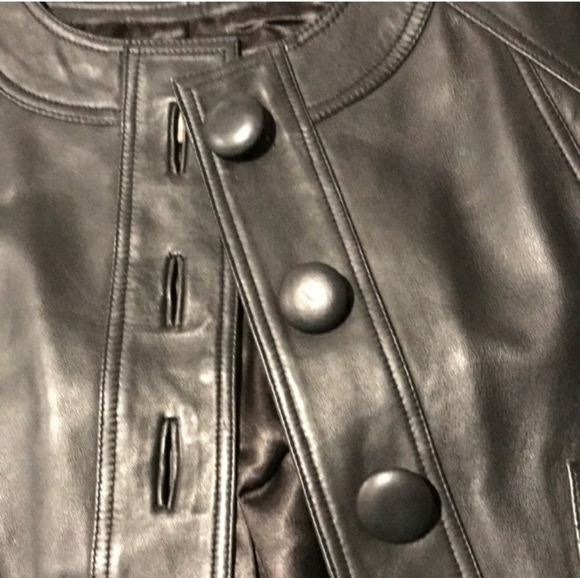 KENAR BLACK LEATHER JACKET EXCELLENT USED CONDITION SIZE 6 - Picture 7 of 10